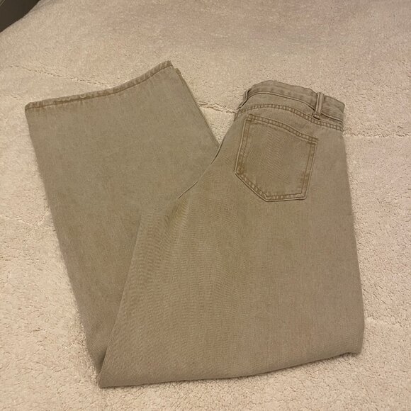 Shein Womens Medium Beige Wide-Leg Jeans Cotton Blend Relaxed Fit - Picture 15 of 16